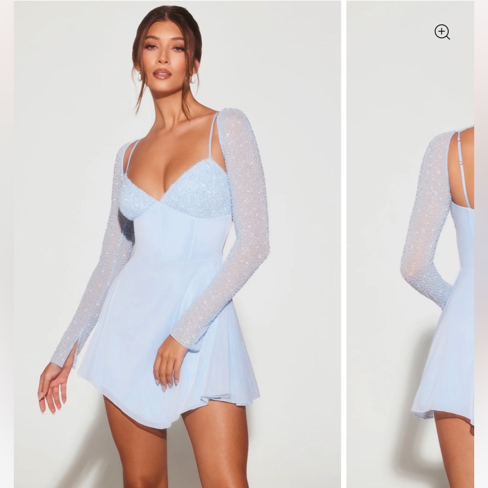 Oh Polly Light Blue Mini Dress